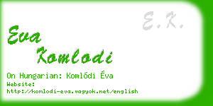 eva komlodi business card